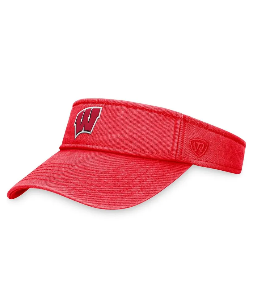 Men's Top of the World Red Wisconsin Badgers Terry Adjustable Visor