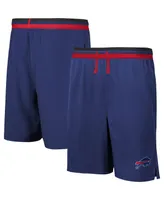 Men's Royal Buffalo Bills Cool Down Tri-Color Elastic Training Shorts