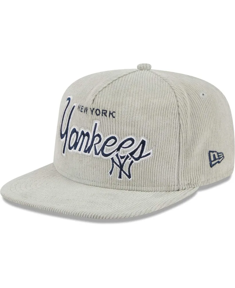 Men's and Women's New Era Gray New York Yankees Corduroy Golfer Adjustable Hat