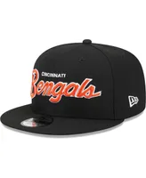 Men's New Era Black Cincinnati Bengals Main Script 9FIFTY Snapback Hat