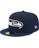 Men's New Era College Navy Seattle Seahawks Main 59FIFTY Fitted Hat