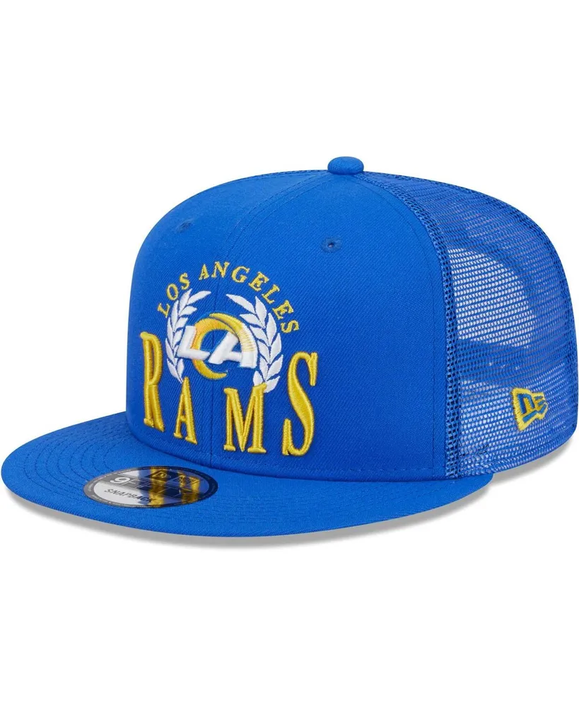 Men's New Era Royal Los Angeles Rams Collegiate Trucker 9FIFTY Snapback Hat