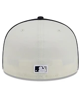 Men's New Era Cream, Navy York Yankees Chrome Sutash 59FIFTY Fitted Hat