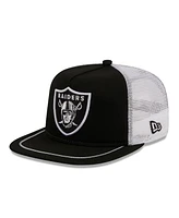 Men's New Era Black, White Las Vegas Raiders Original Classic Golfer Adjustable Hat