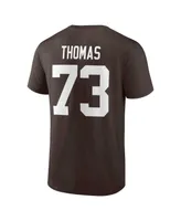 Men's Fanatics Joe Thomas Brown Cleveland Browns Retired Player Icon Name and Number T-shirt