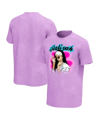 Men's Purple Aaliyah Spray Washed Graphic T-shirt