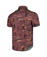 Men's and Women's Rsvlts Maroon Yellowstone Tough & Merciless Kunuflex Button-Down Shirt