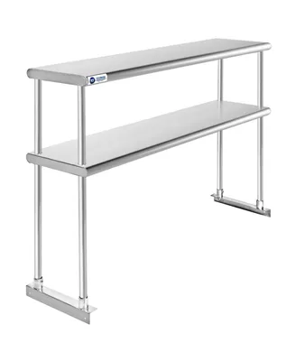 Gridmann Nsf Commercial Stainless Steel Double Overshelf 48" x 12" for Prep & Work Table