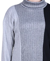 Ny Collection Women's Long Sleeve Colorblocked Top