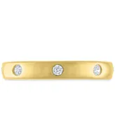 Diamond Studded Band (1/4 ct. t.w.) 14k Gold-Plated Sterling Silver - Gold