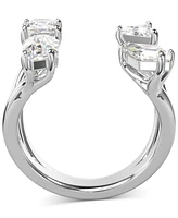 Swarovski Silver-Tone Mesmera Crystal Open Ring