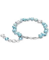 Swarovski Silver-Tone Gema Blue Mixed Cut Bracelet