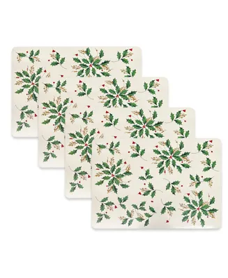 Lenox Scattered Holly Cork 4PK Placemats