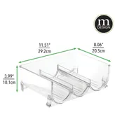 mDesign Plastic Free-Standing Stackable 3 Bottle Wine Storage Rack, Clear