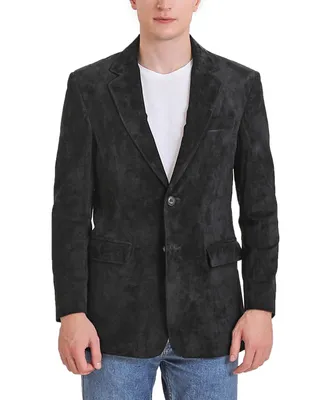 Bgsd Men Cliff Classic Two-Button Suede Leather Blazer