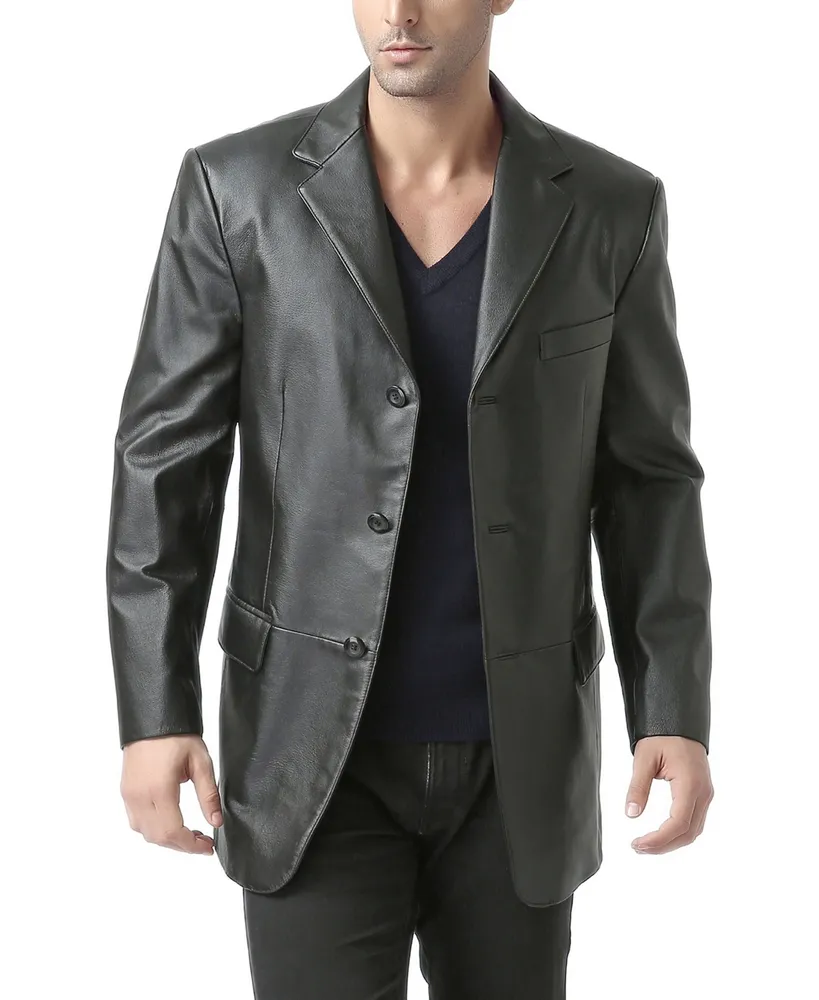 Bgsd Men Liam Three-Button Leather Blazer