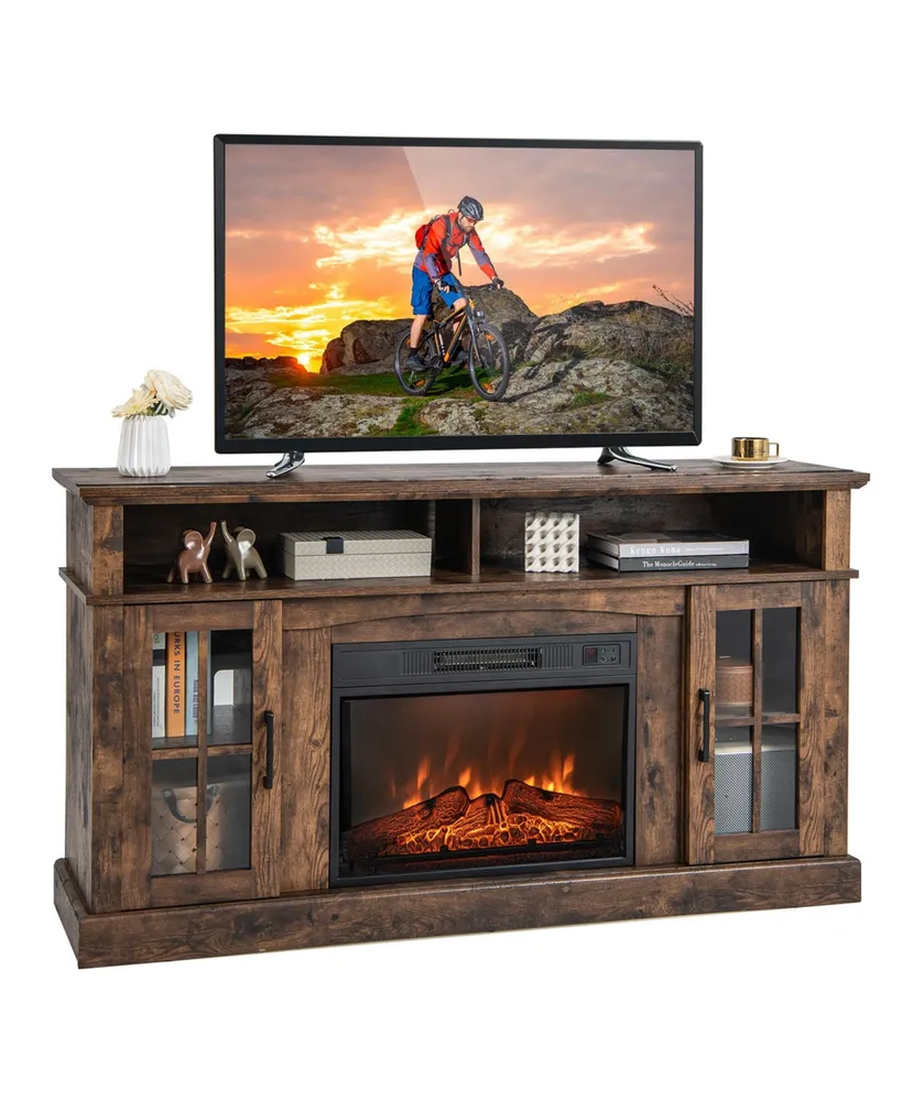 Costway 58" Fireplace Tv Stand with 1400W Electric for TVs up to 65 Inches