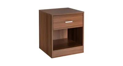 Slickblue Modern Nightstand with Storage Drawer and Cabinet