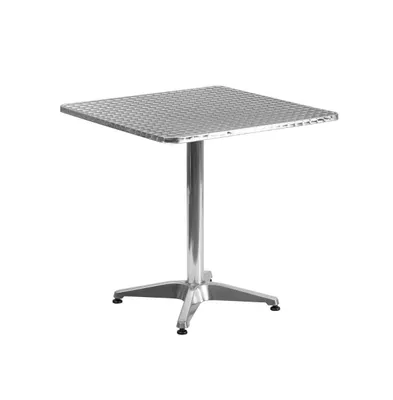 Emma+Oliver 27.5'' Square Aluminum Indoor-Outdoor Table With Base