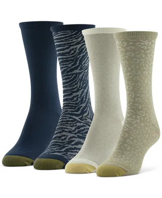 Gold Toe Women's 4-Pk. Animal-Print Crew Socks