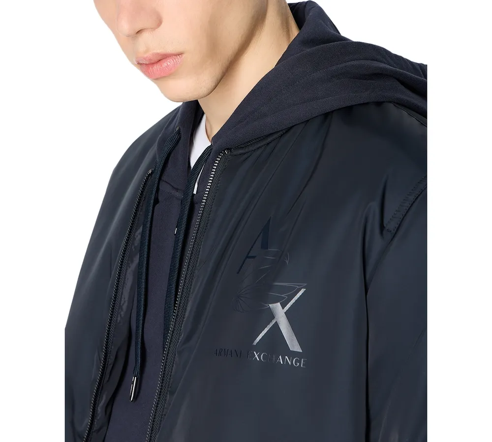 A|X Armani Exchange Men's Eagle Logo Bomber Jacket