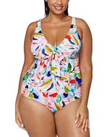 Raisins Curve Trendy Plus Size Printed Tankini Top Bottoms