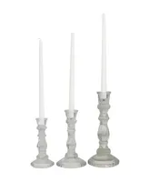 The Novogratz Clear Glass Candle Holder, Set of 3