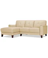 Ashlinn 86" 2-Pc. Pastel Leather Sectional, Created for Macy's