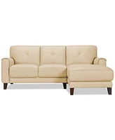 Closeout! Ashlinn 86" 2-Pc. Pastel Leather Sectional, Created for Macy's