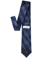 Calvin Klein Men's Aiden Blue Grid Tie