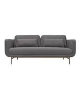 Armen Living Lilou 77" Polyester with Metal Legs Sofa