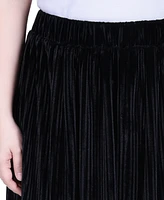 Ny Collection Petite Pleated Velvet Skirt