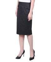 Ny Collection Petite Printed Knee Length Double Knit Skirt