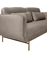 Armen Living Lilou 77" Velvet with Metal Legs Sofa