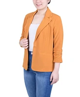 Ny Collection Petite 3/4 Sleeve Knit Ottoman Blazer