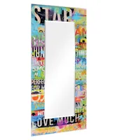 Empire Art Direct "Metro Mix" Rectangular Beveled Mirror on Free Floating Printed Tempered Art Glass, 72" x 36" x 0.4" - Multi