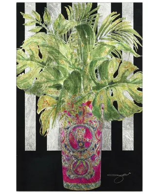 Empire Art Direct "Nature Style" Reverse Printed Tempered Glass with Silver-Tone Leaf, 48" x 32" x 0.2" - Multi