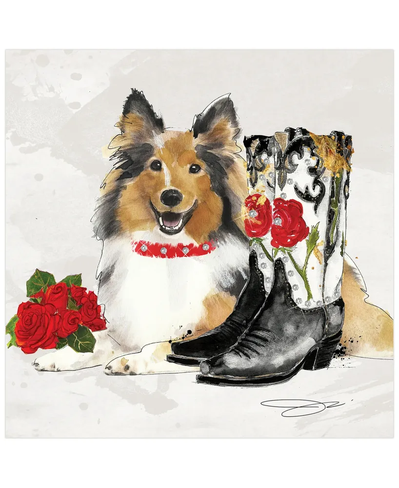 Empire Art Direct "Collie" Unframed Free Floating Tempered Glass Panel Graphic Dog Wall Art Print 20" x 20", 20" x 20" x 0.2" - Multi