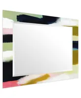 Empire Art Direct "Amagansett I" Rectangular Beveled Mirror on Free Floating Printed Tempered Art Glass, 30" x 40" x 0.4" - Multi