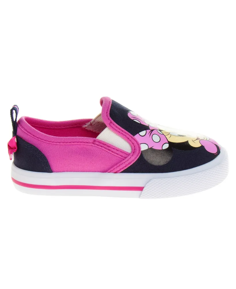 Disney Little Girls Minnie Mouse Slip On Canvas Sneakers