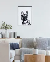 Empire Art Direct "German Shepherd" Pet Paintings on Printed Glass Encased with A Black Anodized Frame, 24" x 18" x 1"