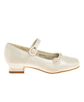 Josmo Little Girls Low Heeled Flower Detail Dress Shoes