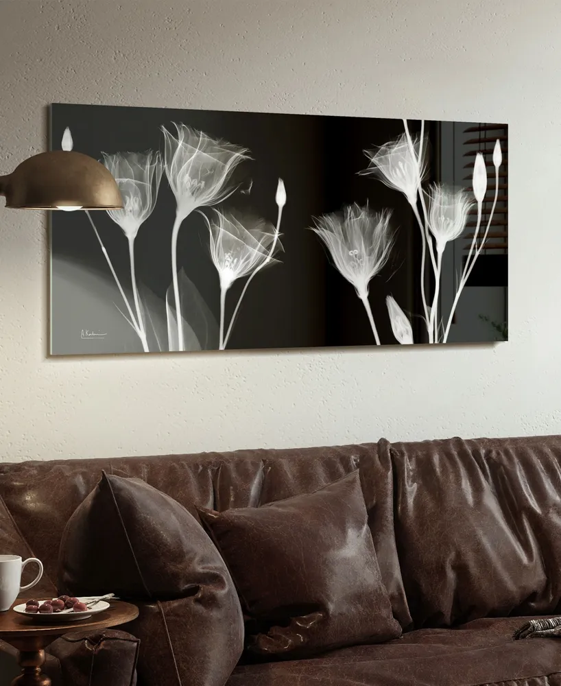 Empire Art Direct "Gentian X-Ray" Frameless Free Floating Tempered Glass Panel Graphic Wall Art, 24" x 48" x 0.2"