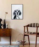 Empire Art Direct "Beagle" Pet Paintings on Printed Glass Encased with a Black Anodized Frame, 24" x 18" x 1"