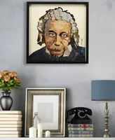 Empire Art Direct "Einstein" Hand-made dimensional Art collage, Under Glass, Encased on a Black Shadow Box Frame, 25" x 25" x 1.4" - Multi