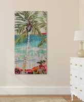 Empire Art Direct "Palm Tree Whimsy I" Fine Giclee Printed Directly on Hand Finished Ash Wood Wall Art, 48" x 24" x 1.5" - Multi