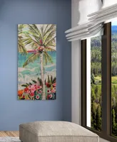 Empire Art Direct "Palm Tree Whimsy Ii" Fine Giclee Printed Directly on Hand Finished Ash Wood Wall Art, 48" x 24" x 1.5" - Multi