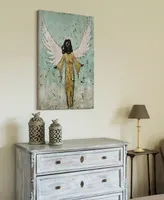 Empire Art Direct "EArthly angel Ii" Fine Giclee Printed Directly on Hand Finished Ash Wood Wall Art, 36" x 24" x 1.5"