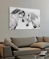 Empire Art Direct "Caballo Blanco Equine" Frameless Free Floating Tempered Glass Panel Graphic Wall Art, 32" x 48" x 0.2"