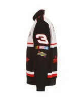 Men's Jh Design Black, White Dale Earnhardt Twill Uniform Full-Snap Jacket